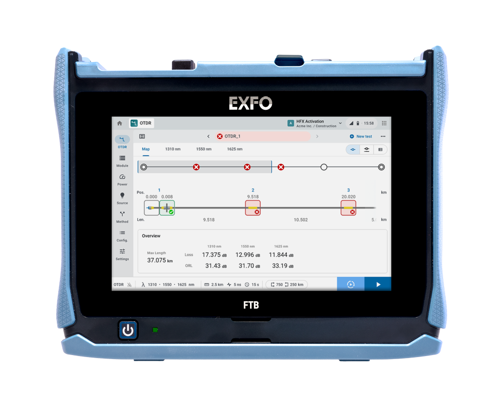 EXFO FTB Lite 720D - оптический рефлектометр для одномодовых и многомодовых линий связи